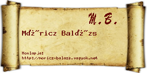 Móricz Balázs névjegykártya
